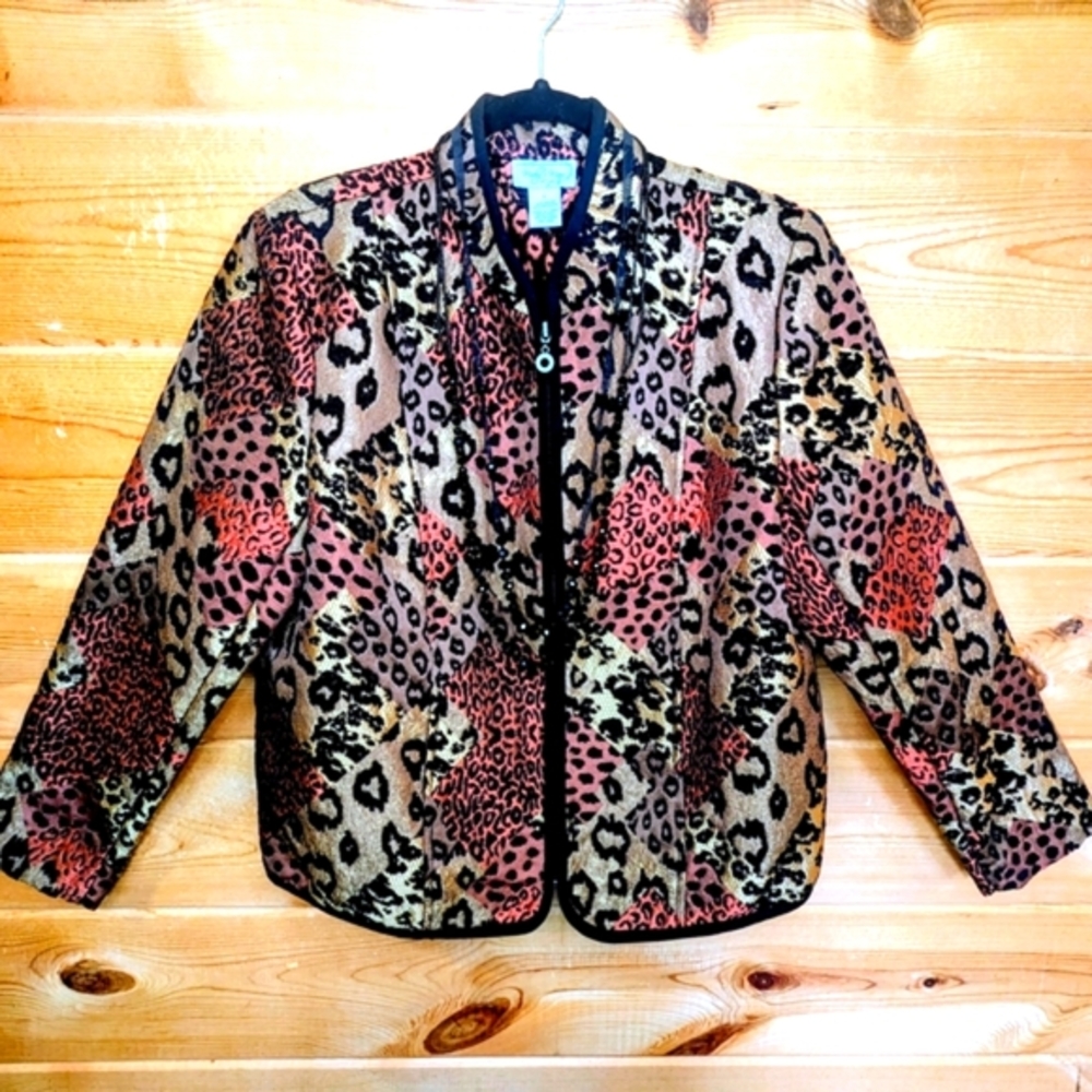 Molly & Maxx Vintage Leopard Print Women's Blazer/Jacket